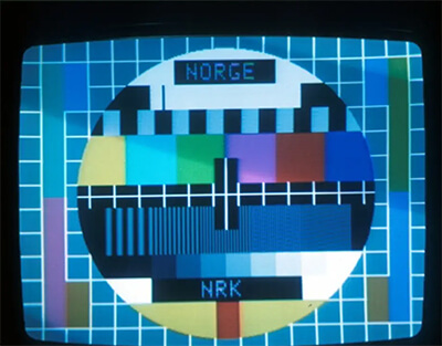 NRKs testbilde brukt før sendingene startet på Tryvannstårnet, et symbol på den analoge kringkastingen før digitaliseringen i 2007